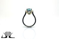 18ct White Gold, Aqua Marine and Diamond Engagement Ring