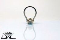 18ct White Gold, Aqua Marine and Diamond Engagement Ring