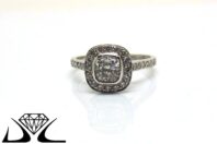 18ct White Gold and 0.70ct Cushion Diamond Engagemnt Ring