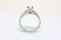 18ct White Gold 0.70ct Princess Cut Diamond with a Fancy Pierecd Out Back.