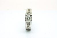 18ct White Gold 0.70ct Princess Cut Diamond with a Fancy Pierecd Out Back.