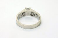 18ct White Gold 0.70ct Princess Cut Diamond with a Fancy Pierecd Out Back.