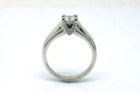 18ct White Gold Princess Cut Diamond with Sapphires and Diamons Accents