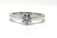 18ct White Gold 0.62ct F Coloured Six Claw Engagement Ring