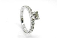 18ct White Gold 0.63ct Diamond Engagement Ring with Fishtail Shoulders