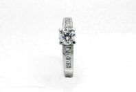 18ct White Gold Bold Modern Channel Set Diamond Engagement Ring