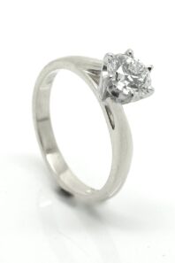 18ct White Gold 0.60ct Round Diamond Twist Band Engagement Ring