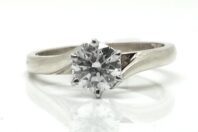 18ct White Gold 0.60ct Round Diamond Twist Band Engagement Ring