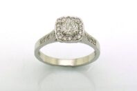 18ct White Gold 0.50ct Cushion Cut Diamond Engagement Ring